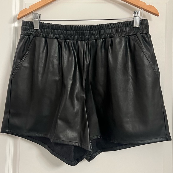 EUC Shinestar Vegan Leather Shorts - Picture 1 of 4
